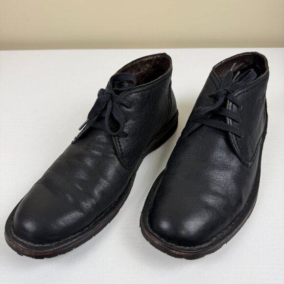 EUC John Varvatos Black Leather Lace Up Chukka Boots main image 11